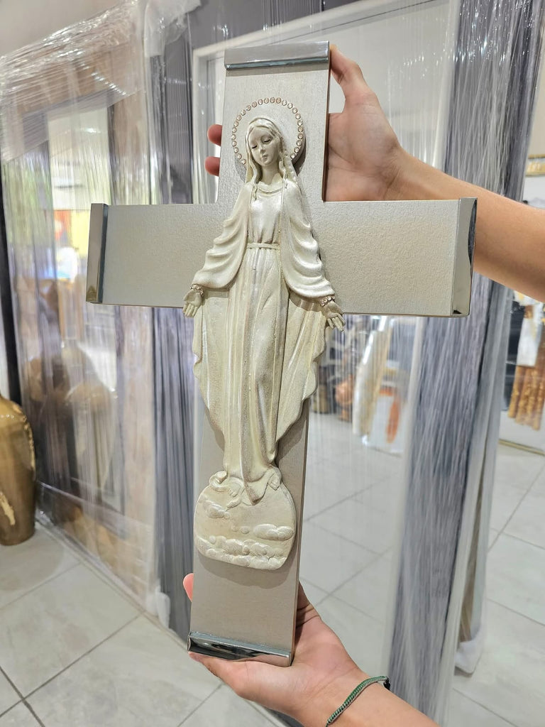 Cruz La Milagrosa tono marfil