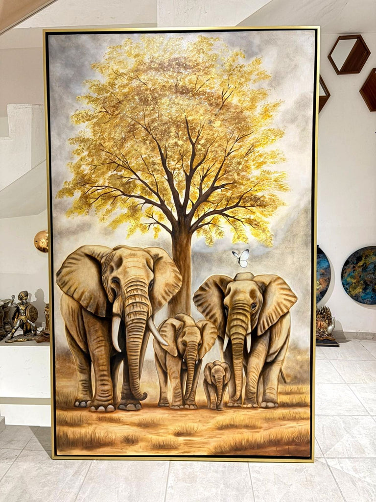 Familia Elefantes y árbol de la vida