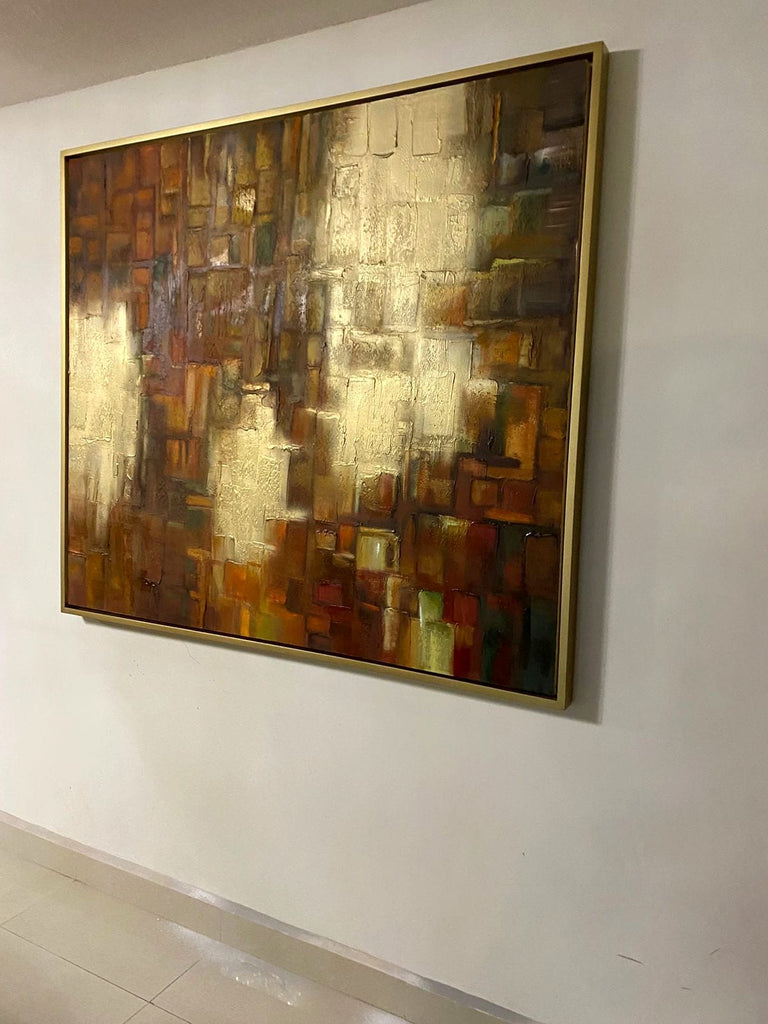 Obra abstracta tonos tierra
