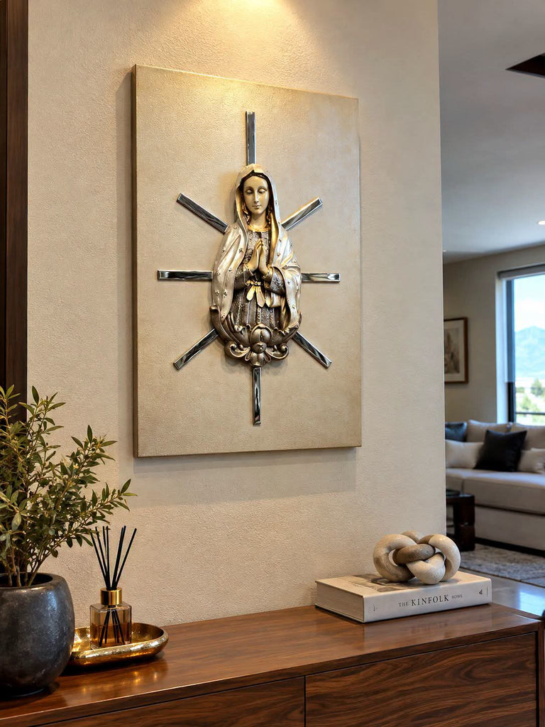 Virgen de Guadalupe 80x50 cm Champagne