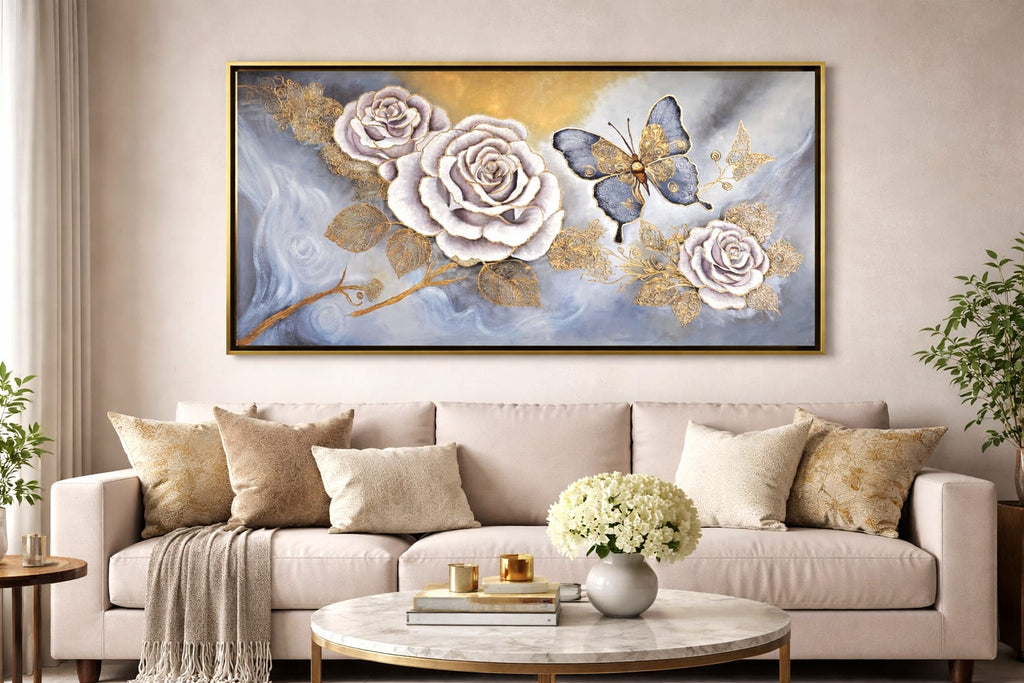 Flores y mariposa