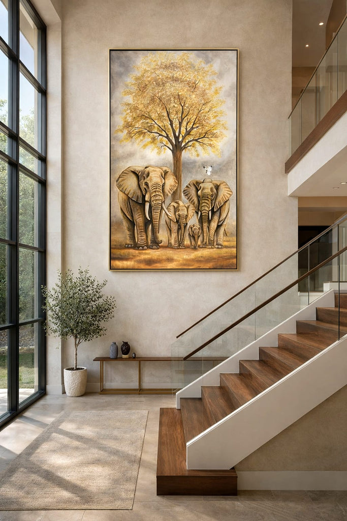 Familia Elefantes y árbol de la vida