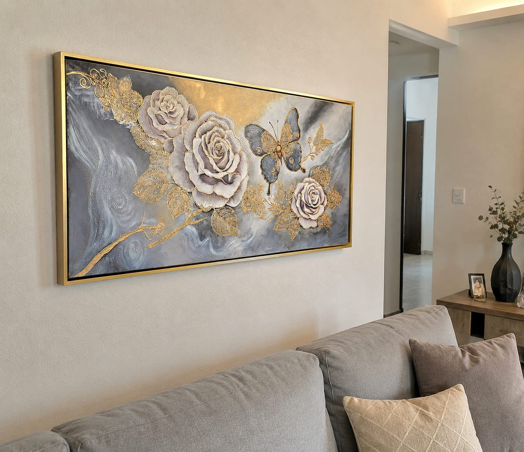 Flores y mariposa
